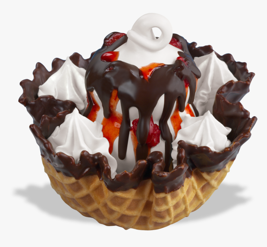 Canasta Waffle Cubierta De Chocolate - Dairy Queen Waffle Bowl, HD Png Download, Free Download