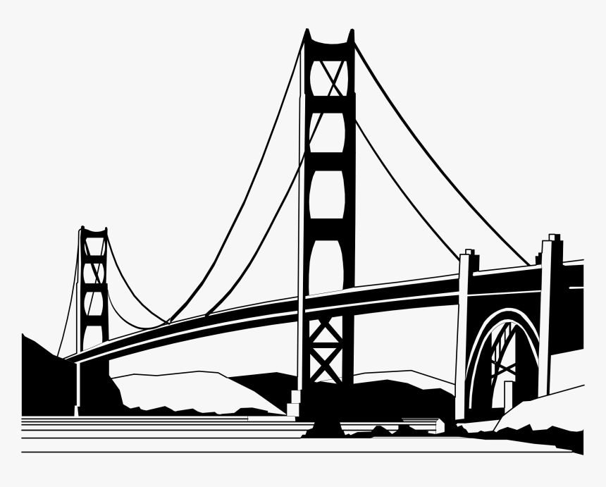 Skyline Transparent Silhouette Golden Gate Bridge - Golden Gate Bridge Png Clipart, Png Download, Free Download
