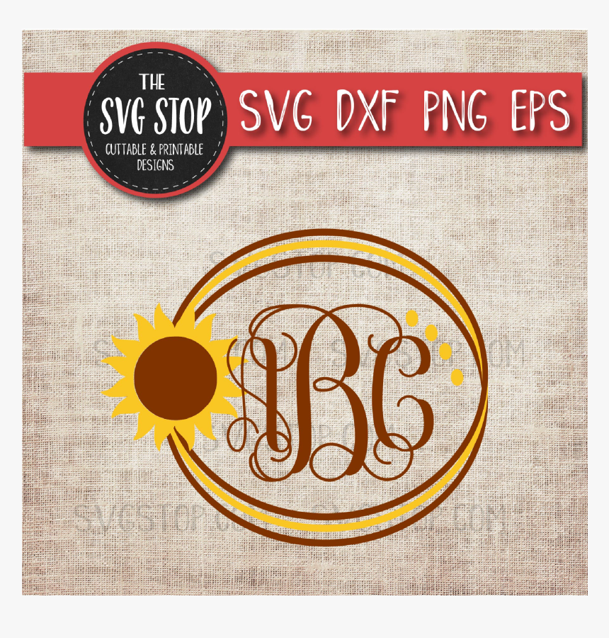 Sunflower Monogram Frame Example Image - Clip Art, HD Png Download, Free Download