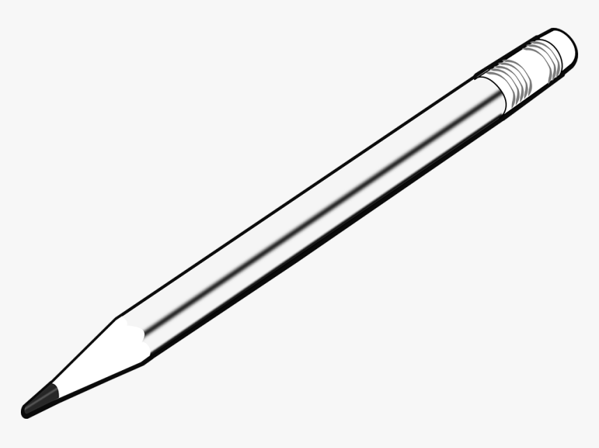 Pencil, Draw, Write, Pen, School, Sketch, Graphite - Black And White Image Of Pencil, HD Png Download, Free Download