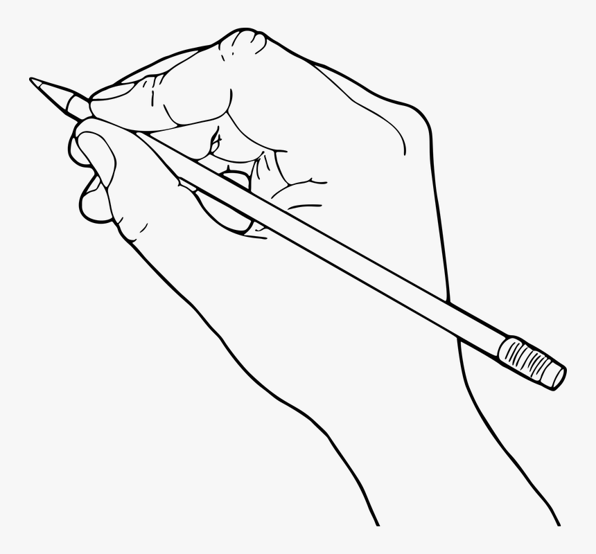 Transparent Hand With Pencil Png - Contour Line Drawing, Png Download, Free Download