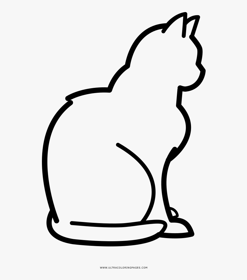 Cat Puss In Boots Drawing Coloring Book Kitten - Cat Coloring Pages Silhouette, HD Png Download, Free Download