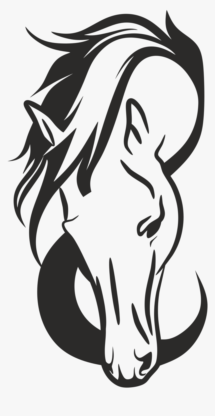 Clip Art Horse Head Outline Drawing - Outline Silhouette Horse Head, HD Png Download, Free Download