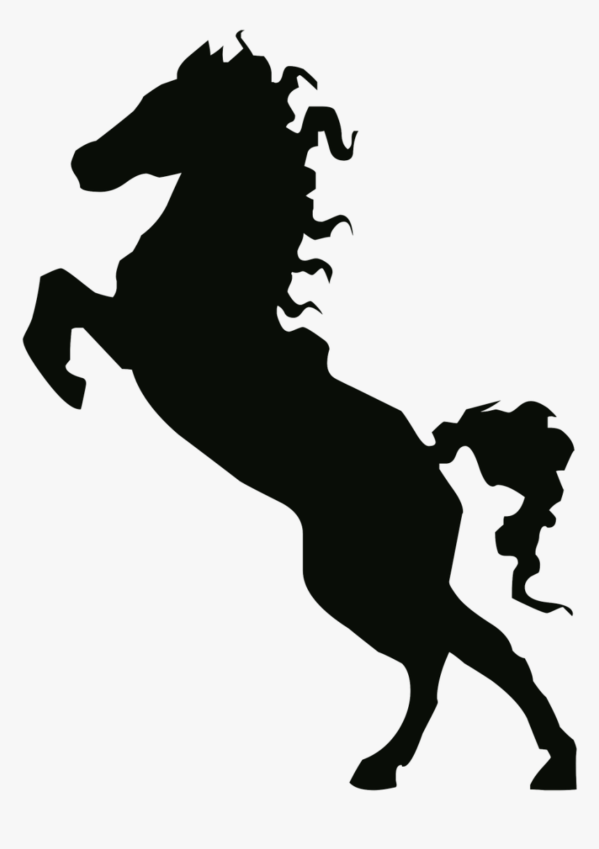 Horse Rearing With Rider Silhouette, HD Png Download, Free Download