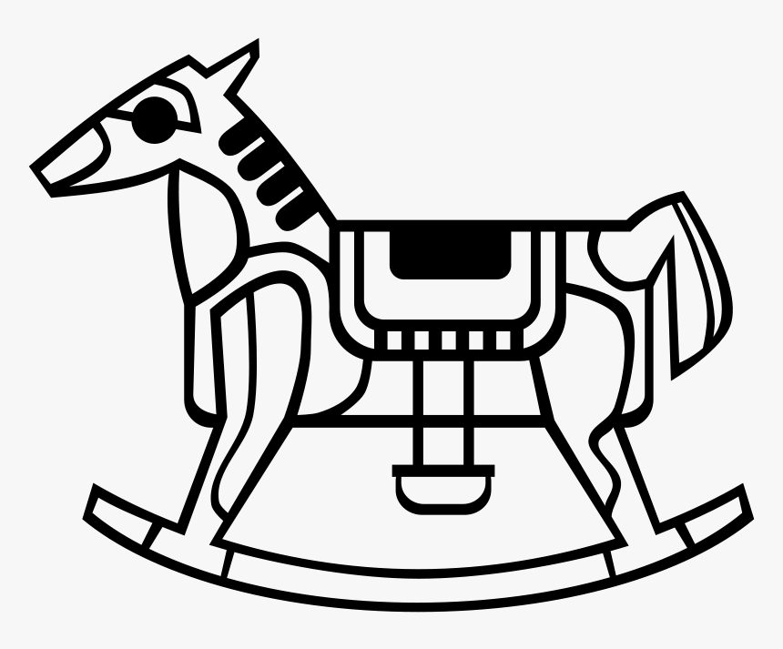 Rocking Horse Outline - Outline Picture Of Toy, HD Png Download, Free Download