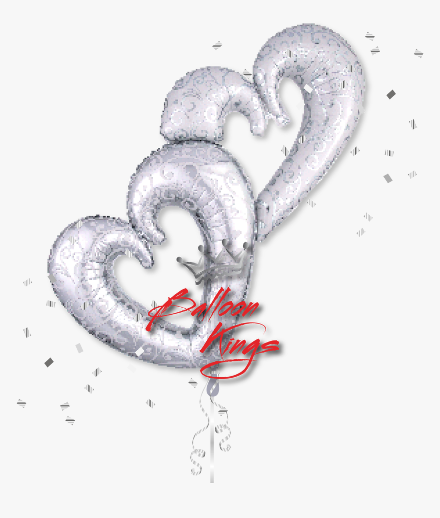 Interlocking Silver Hearts - Balloon, HD Png Download, Free Download