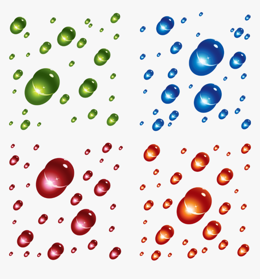 Drops Bubbles Water Background Green Blue Red Orange - Green Blue Bubbles Background, HD Png Download, Free Download