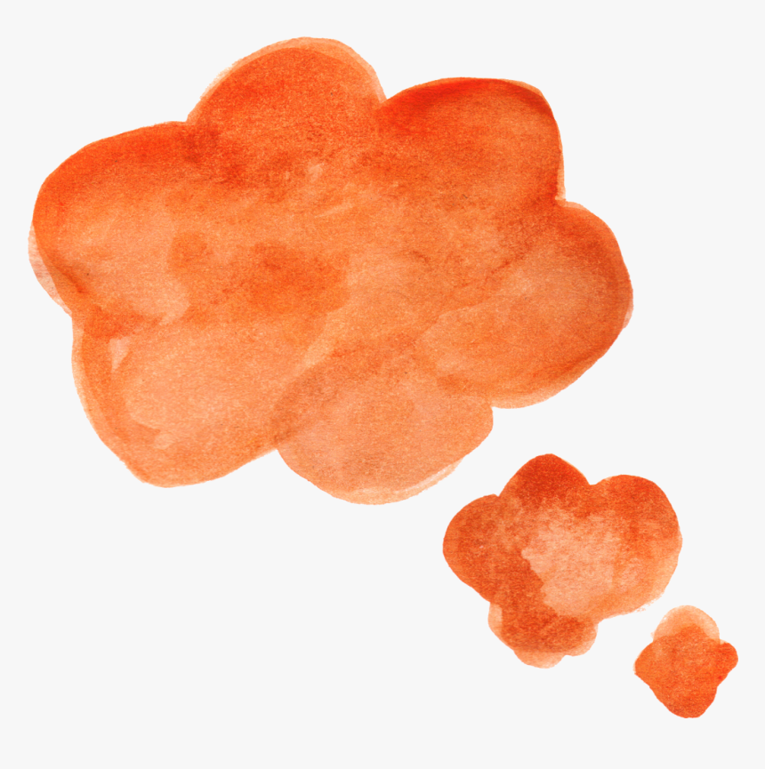 Orange Watercolor Speech Bubble - Hand Painted Speech Bubble Png, Transparent Png, Free Download