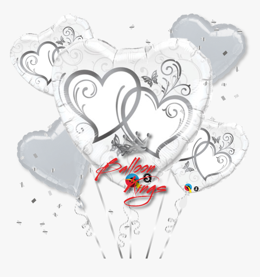 Entwined Silver Hearts Bouquet, HD Png Download, Free Download