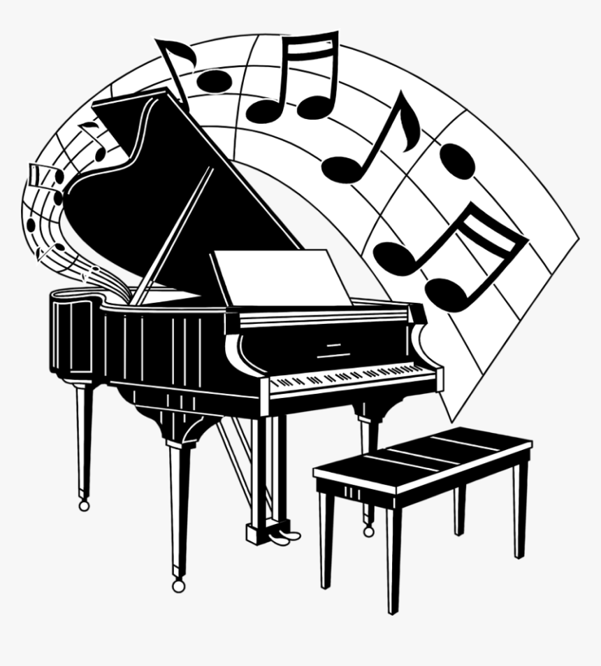 Piano Clipart Keyboard - Piano And Music Notes, HD Png Download, Free Download