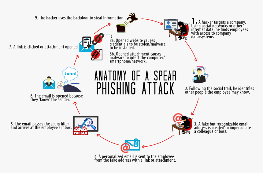 Phishing Spear Phishing Cycle Diagram - Phishing Diagram, HD Png Download, Free Download