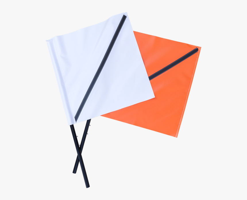 A Pair Of White And Orange Safety Flags - Triangle, HD Png Download, Free Download