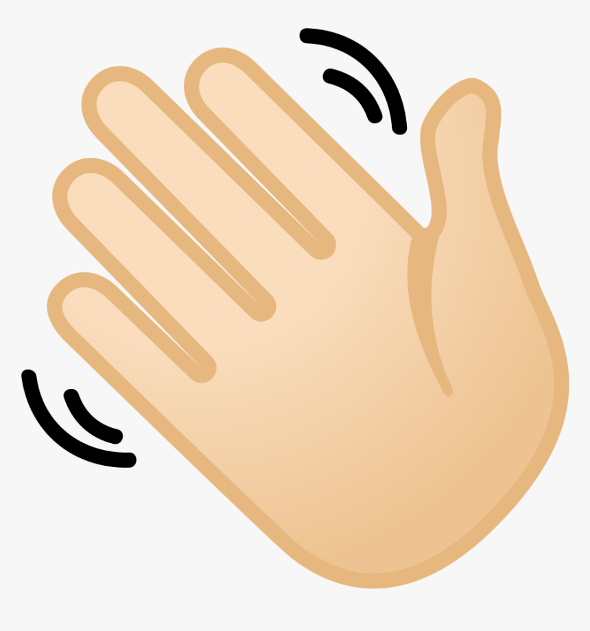 Waving Hand Light Skin Tone Icon - Emoji Waving Hand Png, Transparent Png -...