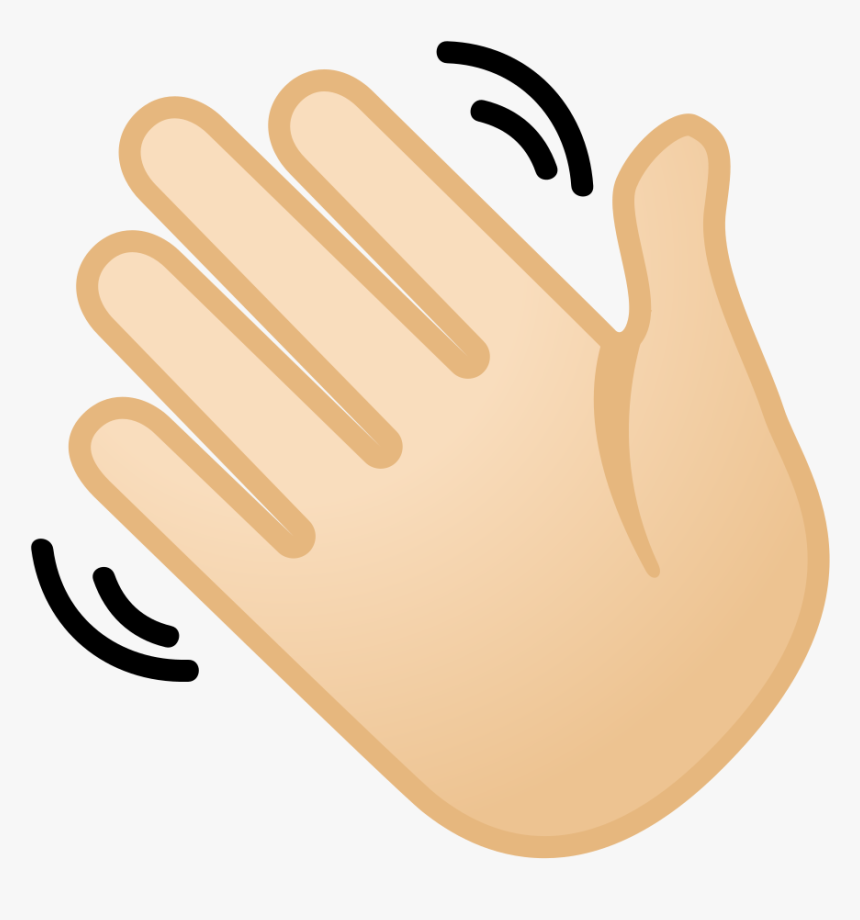 Waving Hand Light Skin Tone Icon - Emoji Waving Hand Png, Transparent Png, Free Download