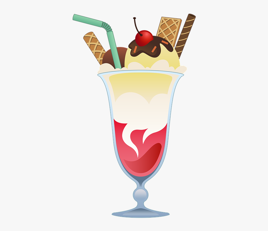 Ice Cream, Cup, Summer, Glass, Wafer, Sweet, Dessert - Ice Cream Shake Clip Art, HD Png Download, Free Download