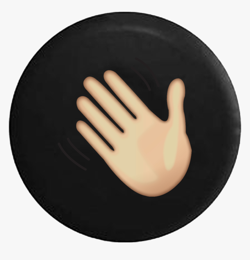 Waving Hand Wave Text Emoji - Hand Waving Black Background, HD Png Download, Free Download