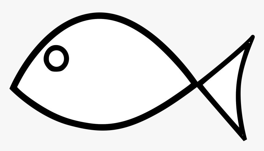 Drawing Of Fish - Simple Fish Clipart Black And White, HD Png Download, Free Download