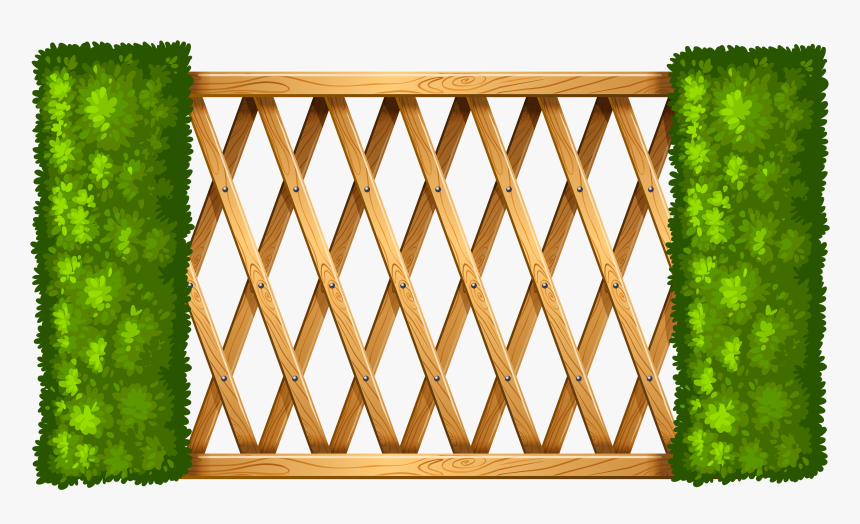 Wooden Fence With Plants Png Clipart - Wood Fence Clipart Png, Transparent Png, Free Download