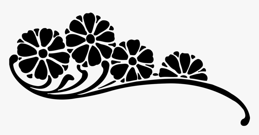 Transparent Abstract Flowers Png - Floral Clipart Black And White, Png Download, Free Download