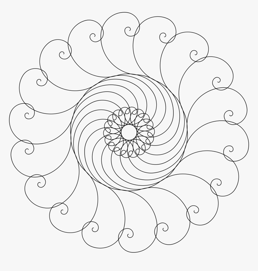 Clipart Abstract Flower - Line Art, HD Png Download, Free Download