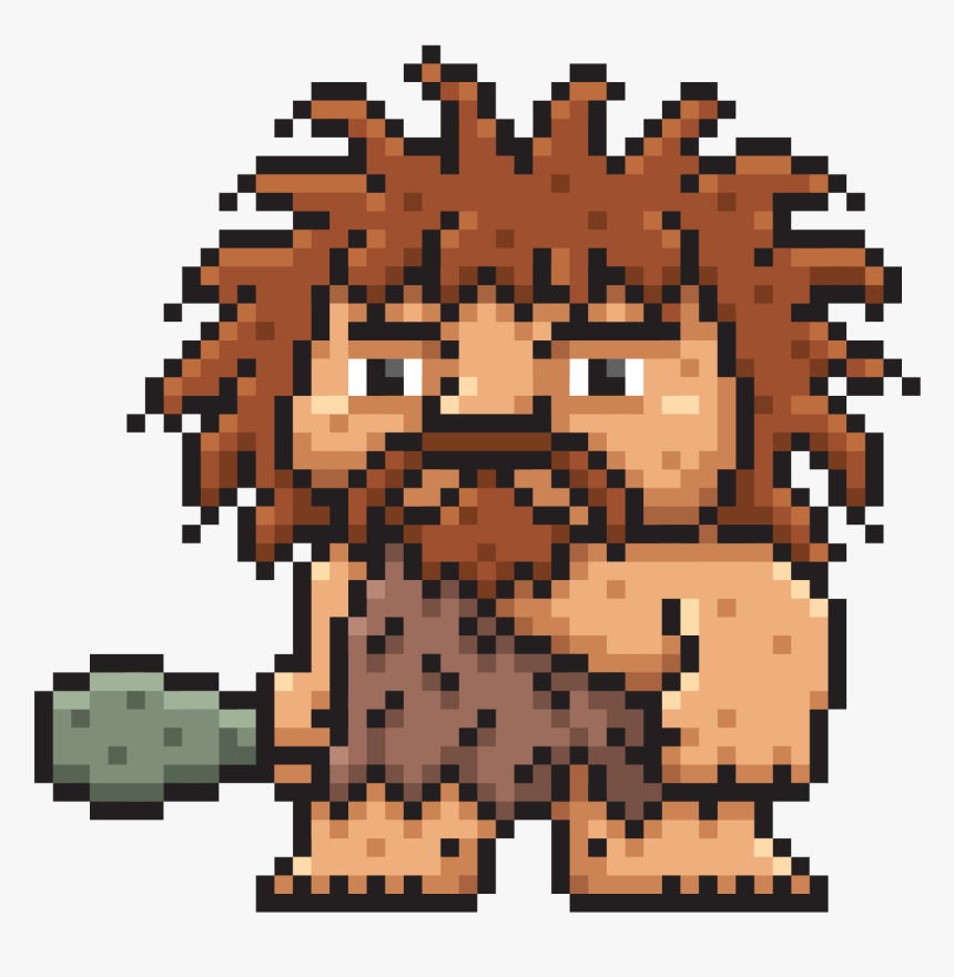 Kabuto Wordpress Child Theme - Caveman Pixel Art, HD Png Download, Free Download