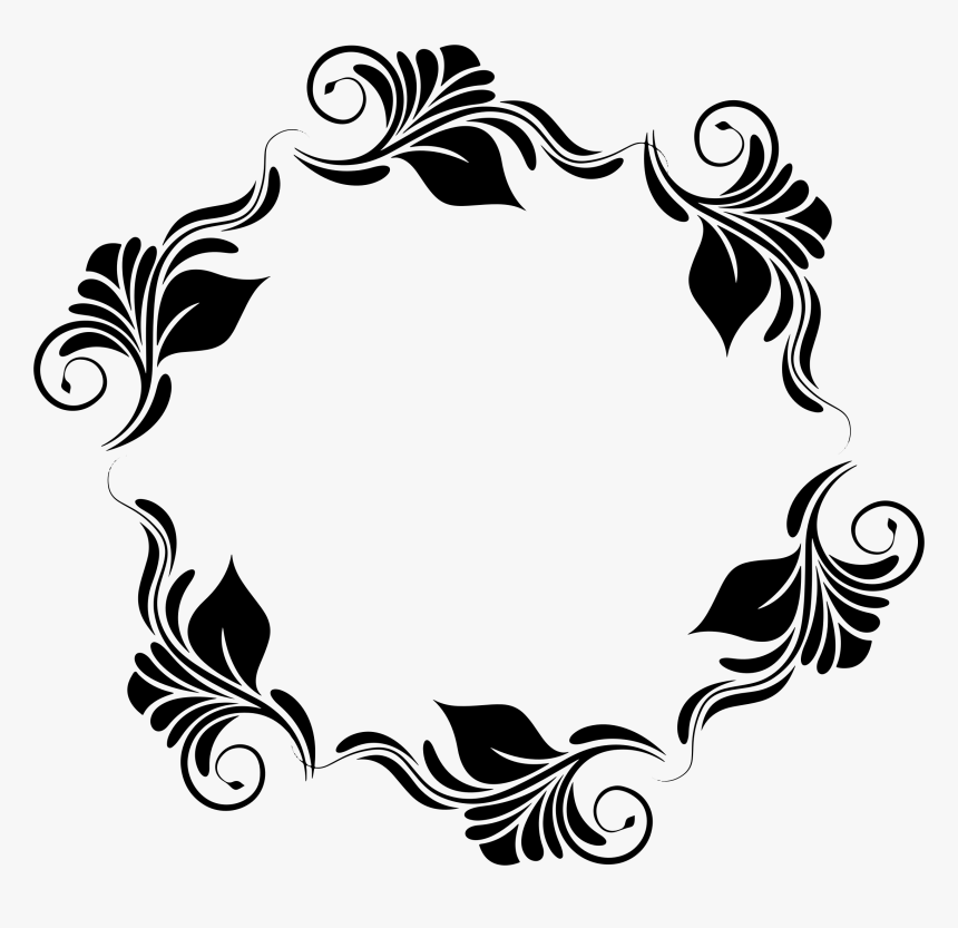 Transparent Vine Circle Clipart - Abstract Designs Black And White Flowers, HD Png Download, Free Download