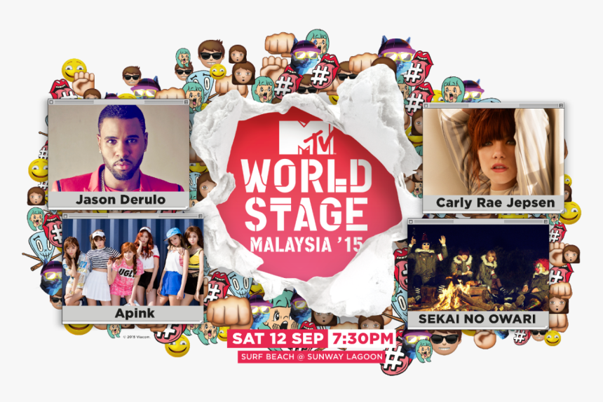 Artists For Mtv World Stage Malaysia - Mtv World Stage Malaysia 2015, HD Png Download, Free Download