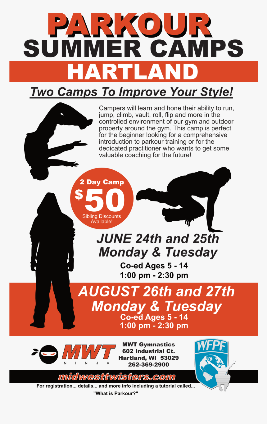 Parkour Summer Camp Registration - Flyer, HD Png Download, Free Download