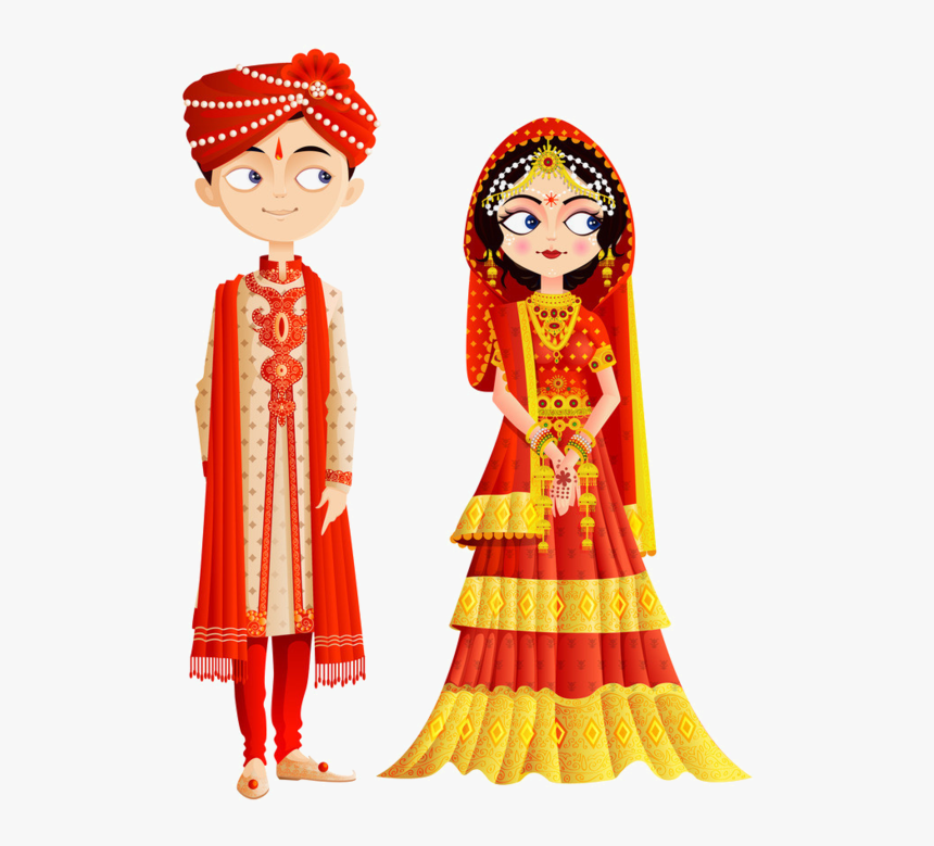 Groom Clipart Emoji Bride - Indian Wedding Couple Vector, HD Png Download, Free Download