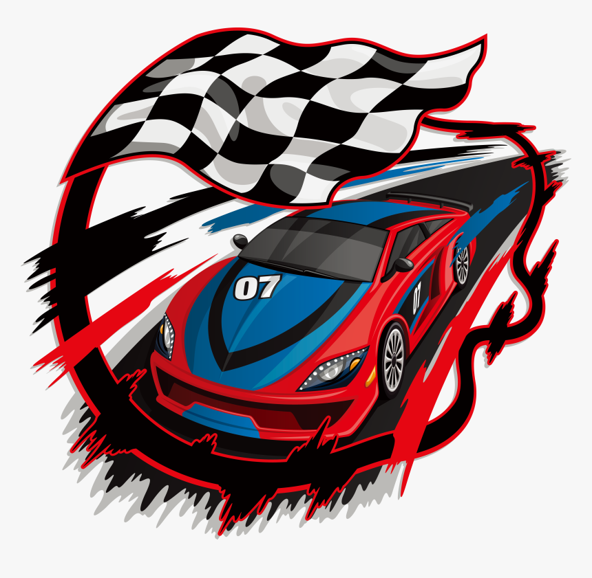 Auto Racing Racing Flags Royalty - Car Racing With Flag, HD Png Download, Free Download