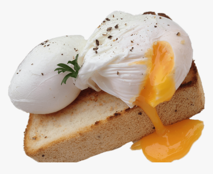 Poached Eggs On Toast - Poached Egg In Cling Film, HD Png Download, Free Download