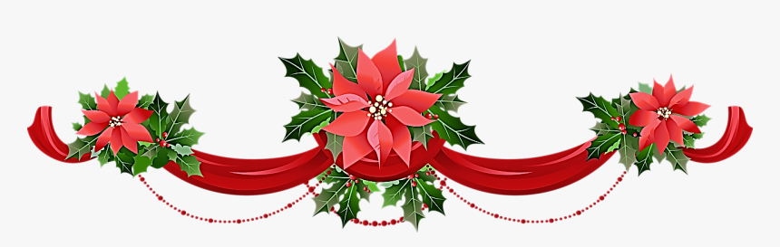 Transparent Christmas Garland Png - Poinsettia Clipart Transparent, Png Download, Free Download