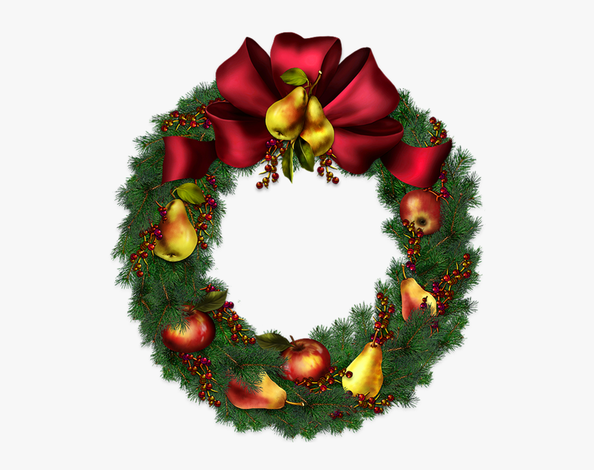 Transparent Background Christmas Wreath Art, HD Png Download, Free Download