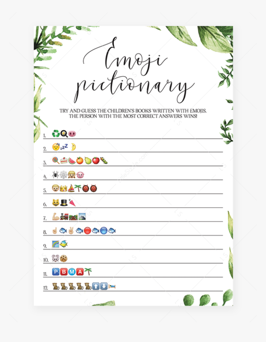Emoji Pictionary Childrens Books Baby Shower Game Printable - Baby Shower Emoji, HD Png Download - kindpng
