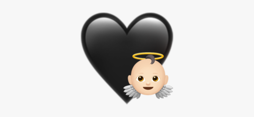 Black Angel Emoji Heart Png, Transparent Png, Free Download