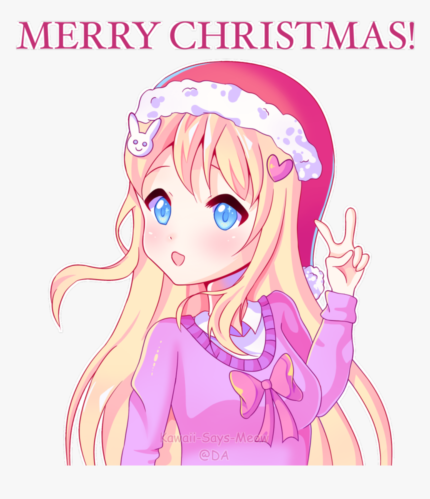 Kawaii Merry Christmas Anime, HD Png Download - kindpng Kawaii Merry Christmas Anime, HD Png Download - kindpng