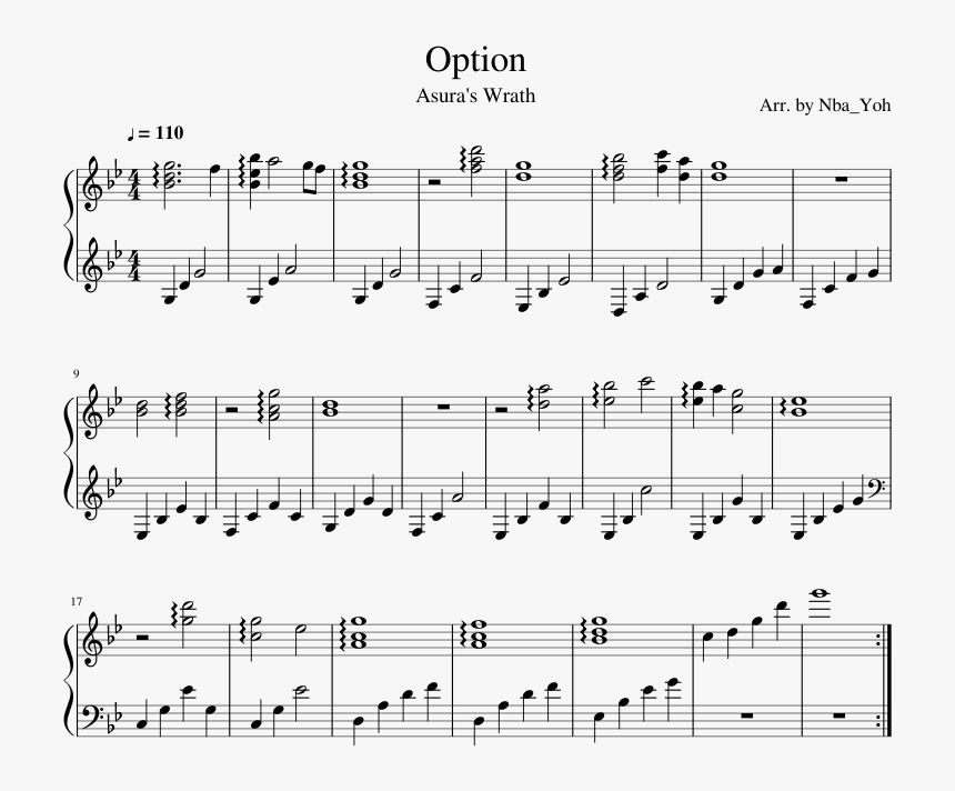 Asura's Wrath Sheet Music, HD Png Download, Free Download