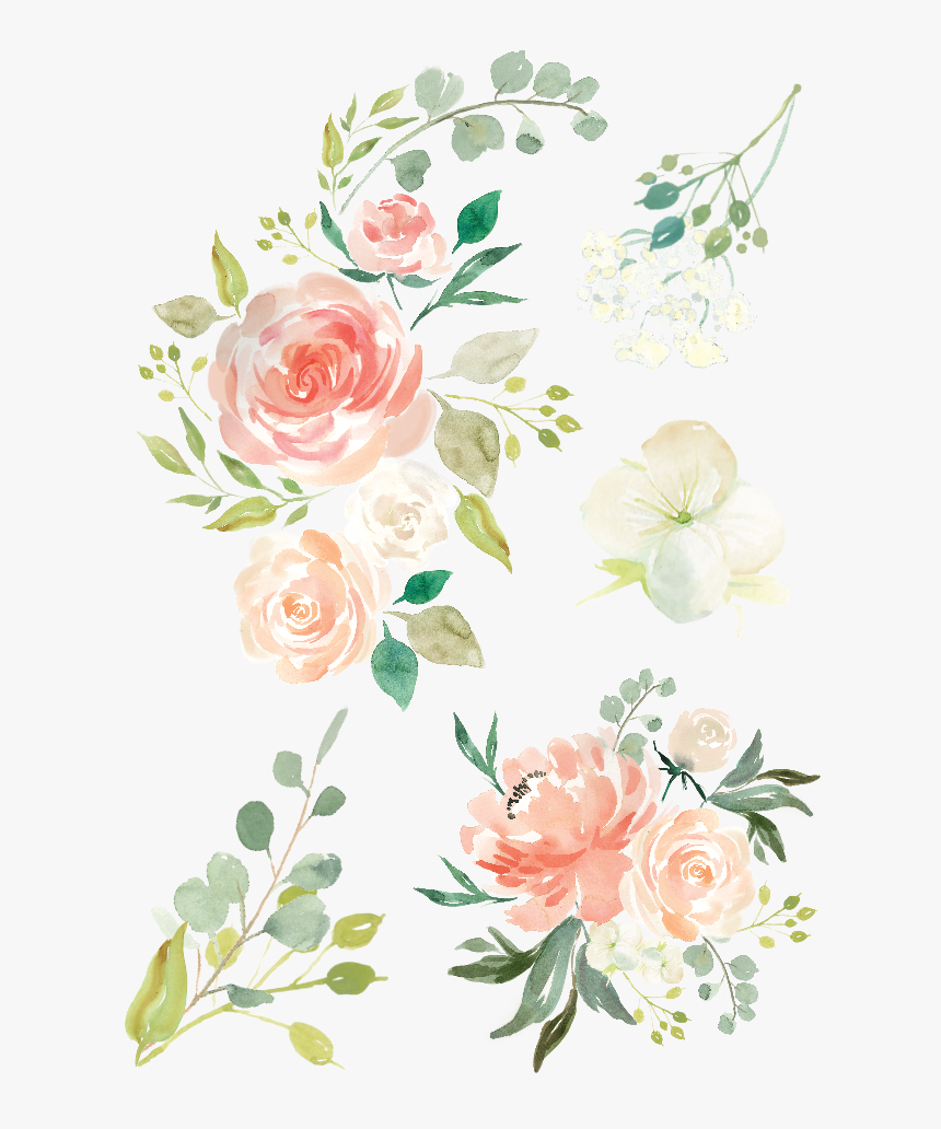 Watercolor Flowers Vector Tattoo - Pastel Watercolor Flower Png, Transparent Png, Free Download