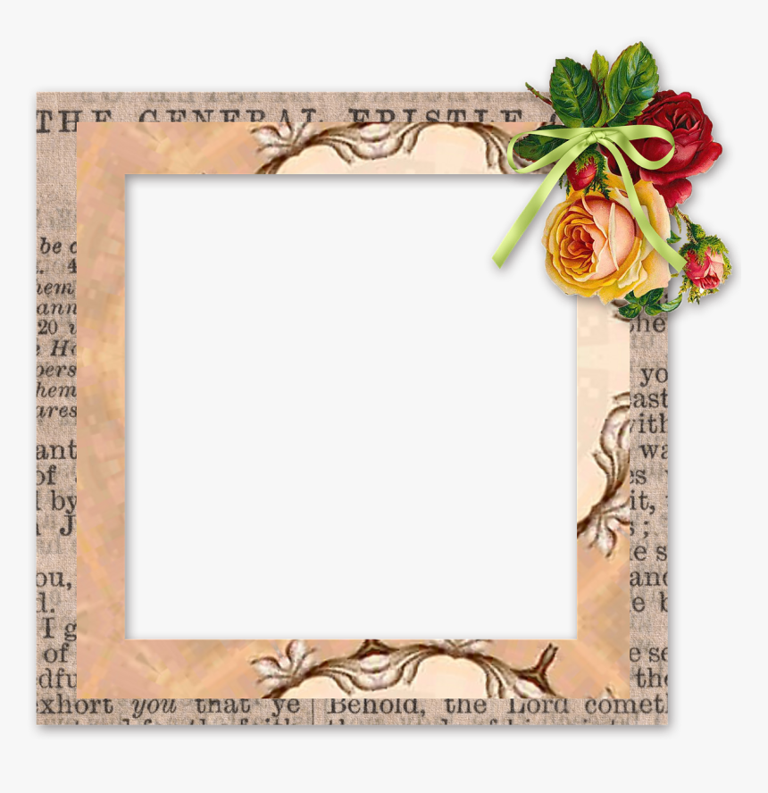 Scrapbook, Element, Frame, Tag, Cluster, Flowers - Picture Frame, HD Png Download, Free Download