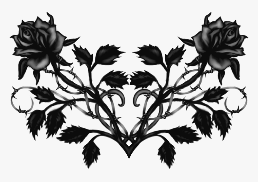 Goth Tattoo Png Free Download - Transparent Black Roses, Png Download, Free Download