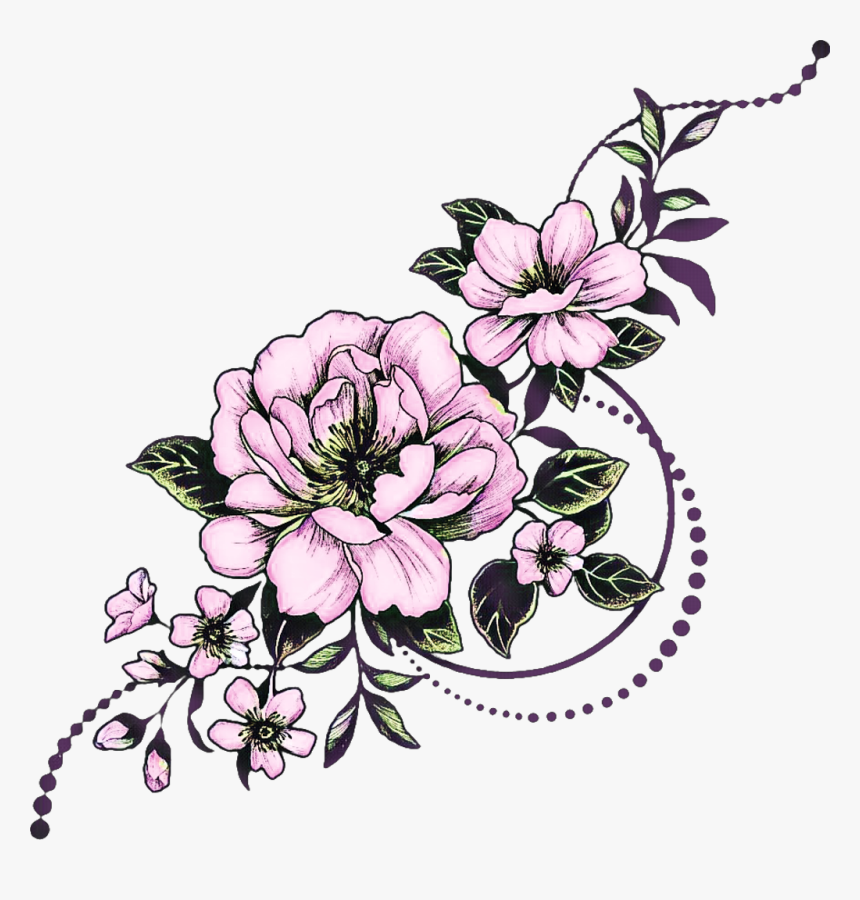 Flower Tattoo Clipart, HD Png Download, Free Download