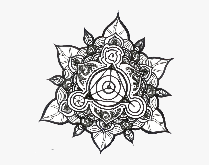 Mandala Tattoos - Mandala Triangle Black Tattoo, HD Png Download, Free Download