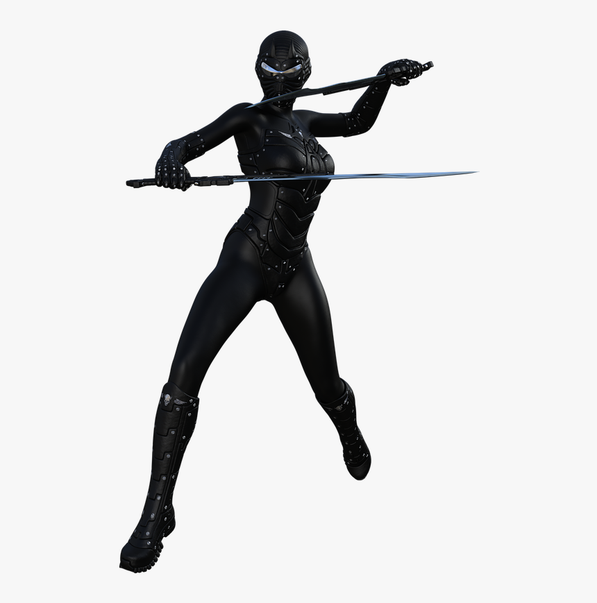 Ninja Warrior Character Free Picture - Female Ninja Silhouette, HD Png Download, Free Download