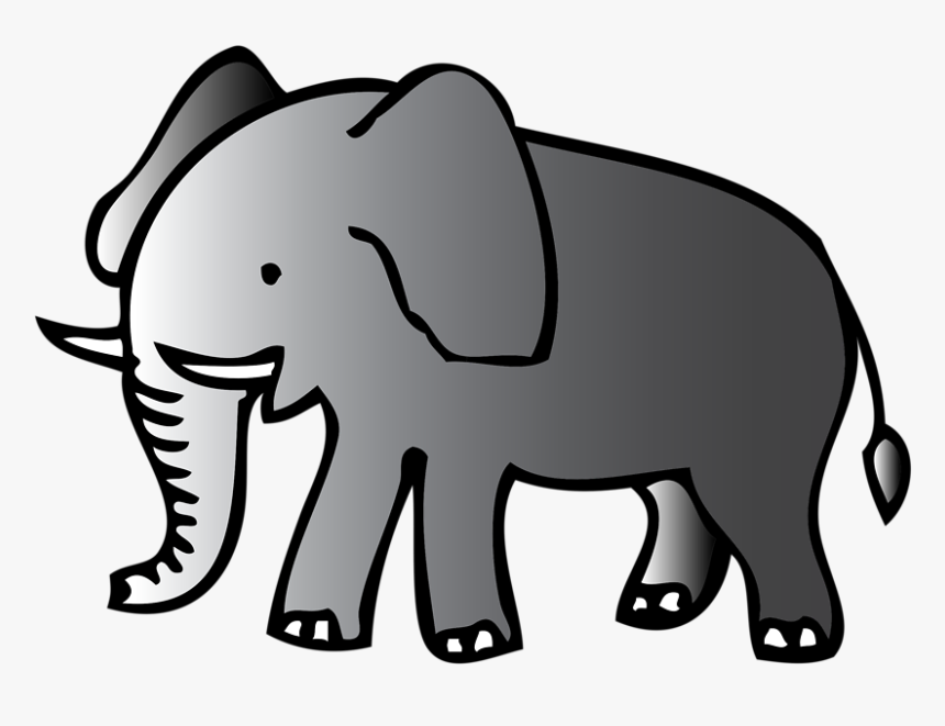 Transparent Elephant Clipart - Elephant Cartoon Transparent Background, HD Png Download, Free Download