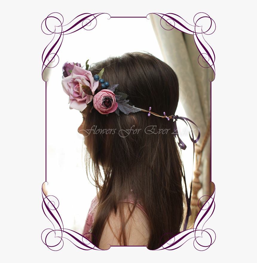Silk Artificial Floral Hair Crown Halo, For Wedding, - Flower Girl Basket For Wedding, HD Png Download, Free Download