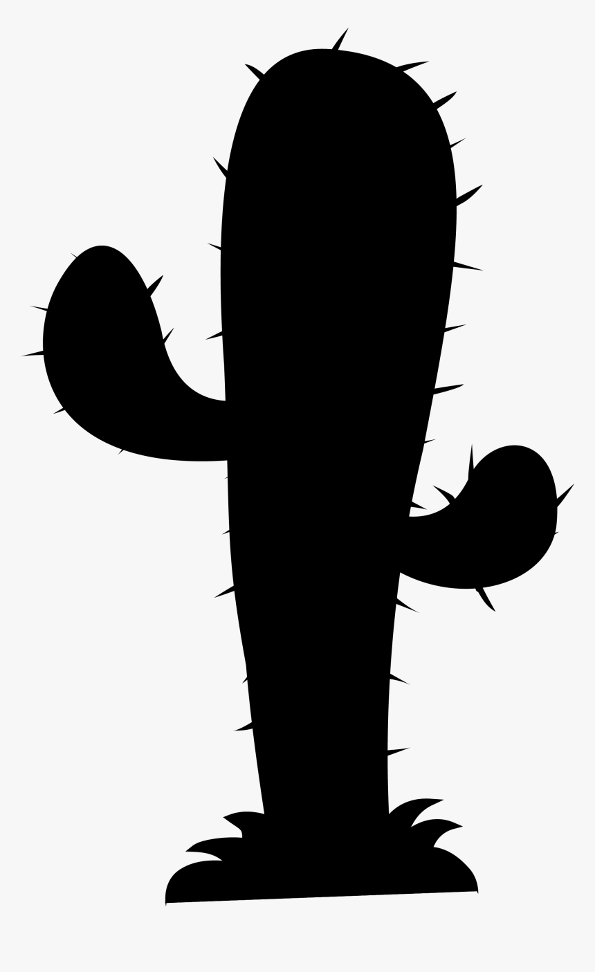 Clip Art Finger Silhouette Flowering Plant Line - Cactus Silhouette Png, Transparent Png, Free Download