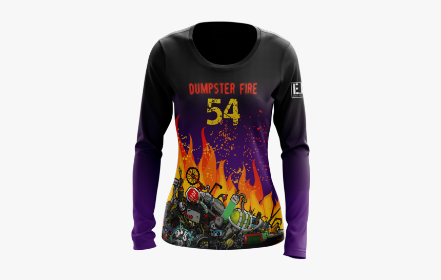 Dumpster Fire Dark Long Sleeve Jersey - Sleeve, HD Png Download, Free Download