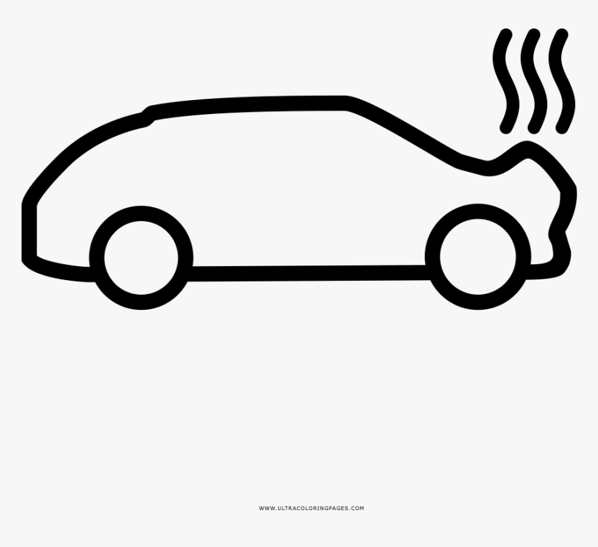 Car Accident Coloring Page - Car Side View Drawing, HD Png Download, Free Download