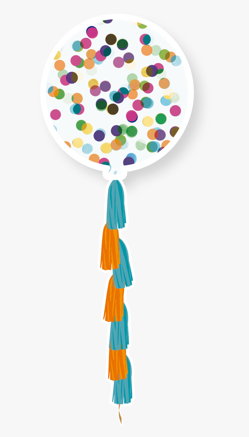 Globo 36 Borla Y Confeti , Transparent Cartoons - Balloons Tassels Png, Png Download, Free Download