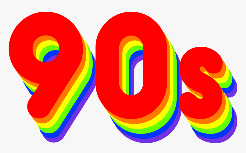 90s Inspired Rainbow Text Graphic, The One I Use As - 90s Transparent, HD Png Download, Free Download